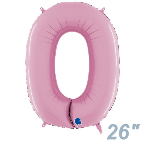 【選択用バルーン】NOSH大きい数字パステルピンク”０”