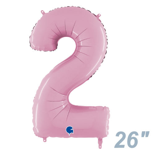 バルーンを追加【NOSH大きい数字パステルピンク”２”】