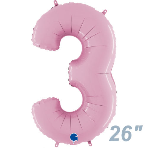 数字入セット専用【選択用バルーン】NOSH大きい数字パステルピンク”３”