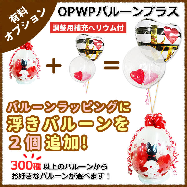バルーンラッピングに浮きバルーンを2つ追加してもっと素敵に!【WPOPバルーンプラス2】(補充用ヘリウムガス付)　※バルーンラッピング専用