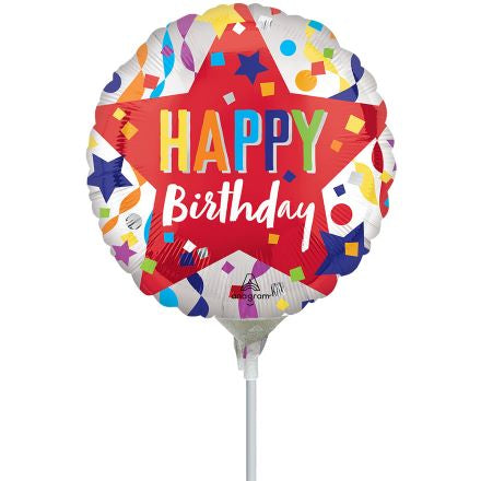 【選択用9インチバルーン】誕生日ビッグスターレッド 22cm★