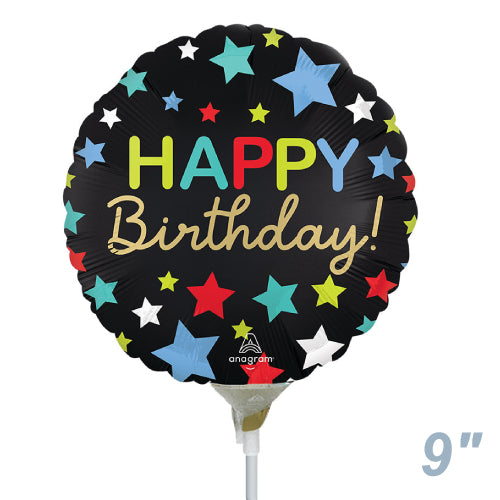 【選択用9インチバルーン】誕生日サテンスター 22cm★