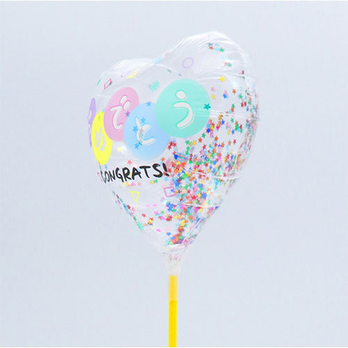 【選択用スティックバルーン】STCGおめでとうコンフェッティ入カラーサークル 10cm◆