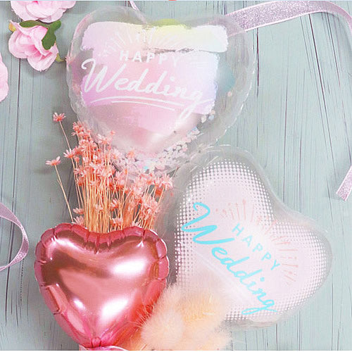 【選択用スティックバルーン】STWD結婚祝コンフェッティ＆羽根入カラーペイント 10cm◆