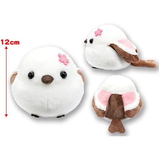 ぬいぐるみ【ふくふくシマエナガ 桜しまゑ】をセットに追加する♪<バルーンアレンジメント追加OK>　小鳥