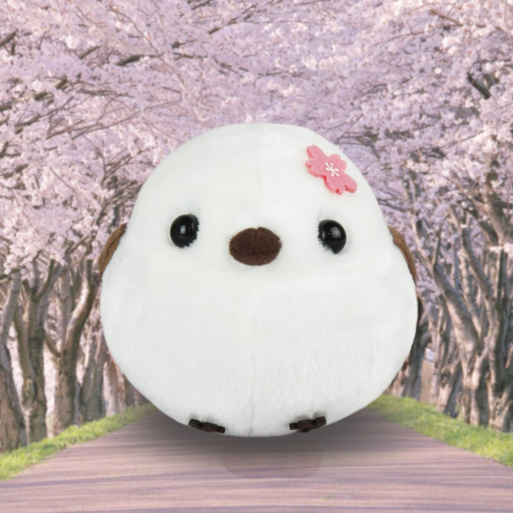 ぬいぐるみ【ふくふくシマエナガ 桜しまゑ】をセットに追加する♪<バルーンアレンジメント追加OK>　小鳥