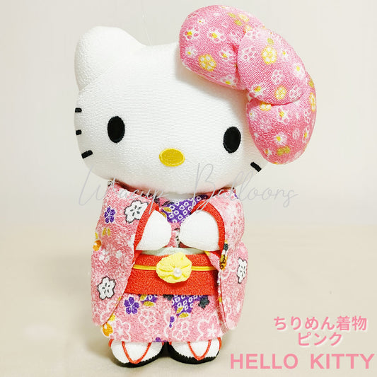 ぬいぐるみ【キティ着物ちりめん ビッグリボン ピンク】をセットに追加する♪