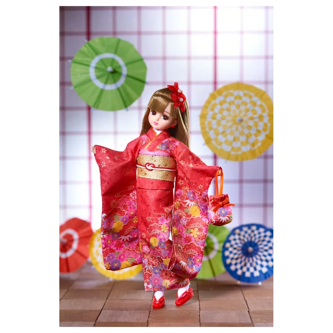 ぬいぐるみ【リカちゃん LD-30 Kimono紅】をセットに追加する♪