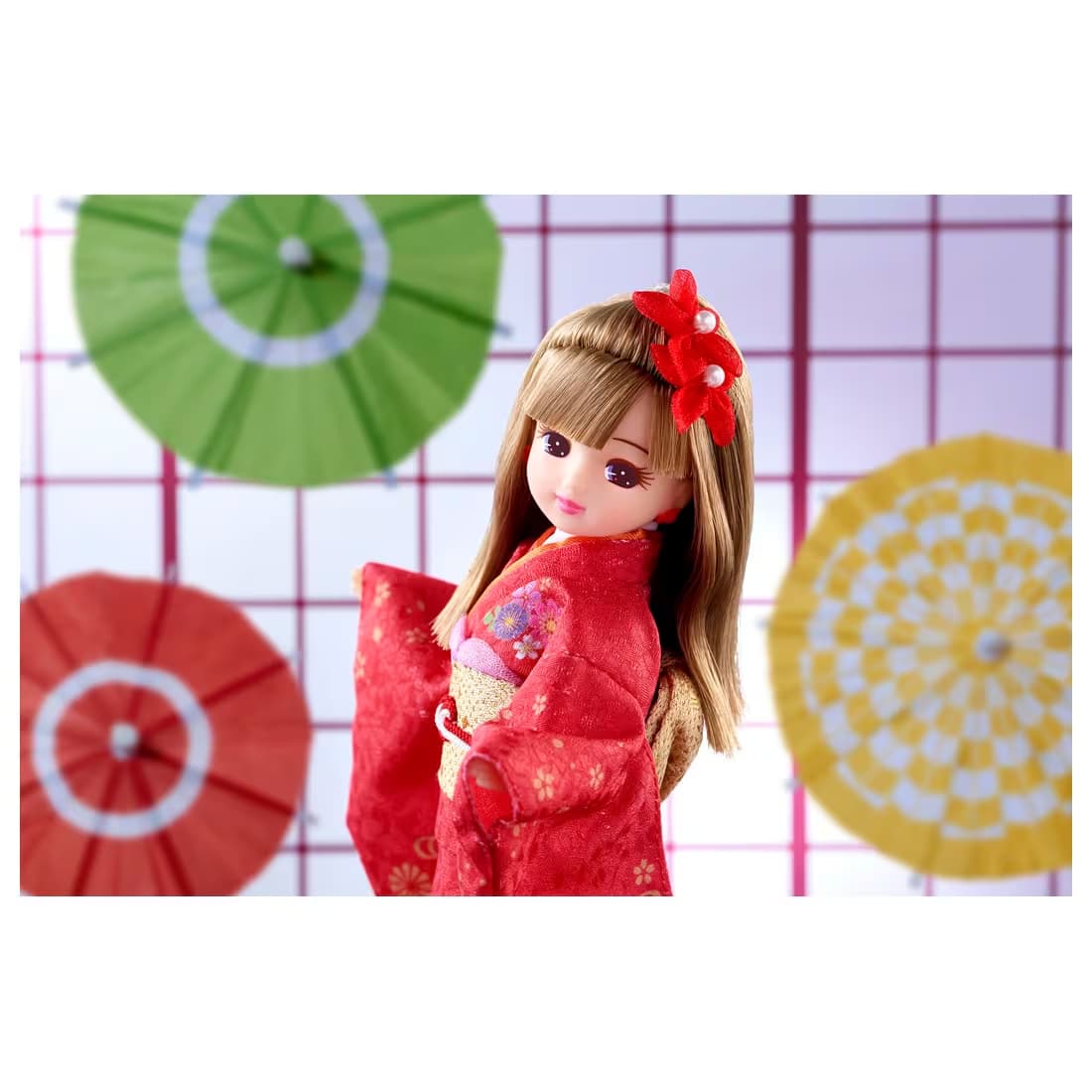 ぬいぐるみ【リカちゃん LD-30 Kimono紅】をセットに追加する♪