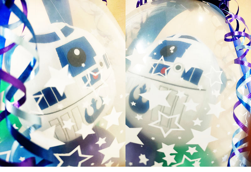 スターウォーズ 誕生日 プレゼント 結婚式 バルーン 電報 ブーケ ギフト ダースベイダー R2-D2 グローグー - ぬいぐるみバルーンラッピングギフト:選べる!スターウォーズ だるま＜ブルー＞
