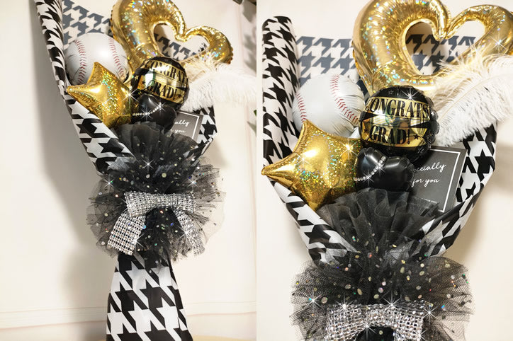 【卓上アレンジメント用オプション】 バルーンブーケ（バルーン花束）タイプに変更！