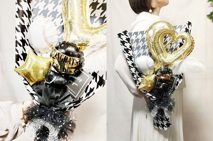 【卓上アレンジメント用オプション】 バルーンブーケ（バルーン花束）タイプに変更！