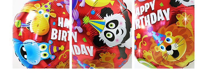 キリンやライオンと一緒に誕生日パーティー - 誕生日パーティアニマルズ卓上型スター3バルーンセット<補充用ヘリウムガス付・本州送料無料>