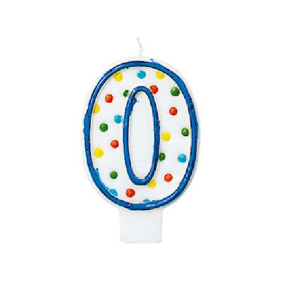 10歳の誕生日祝いに - 【OPポルカ数字キャンドル:数字の0】<セットに追加なら送料無料>