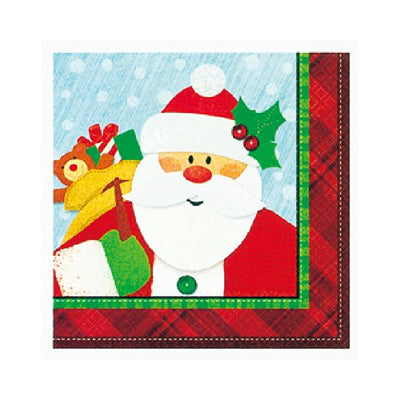 クリスマスのサンタ柄のペーパーナプキンがかわいい♪【OP紙ナプキン:クラフティサンタ】<セットに追加なら送料無料>