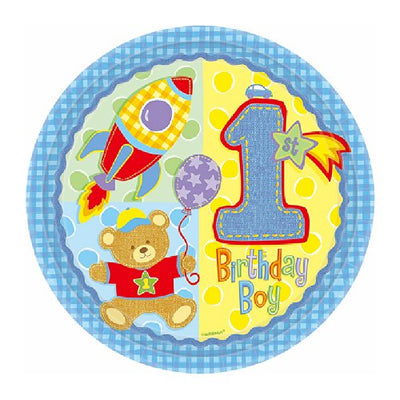 1歳男の子のお誕生日パーティーに♪【OP紙プレート:1歳誕生日男の子】<セットに追加なら送料無料>