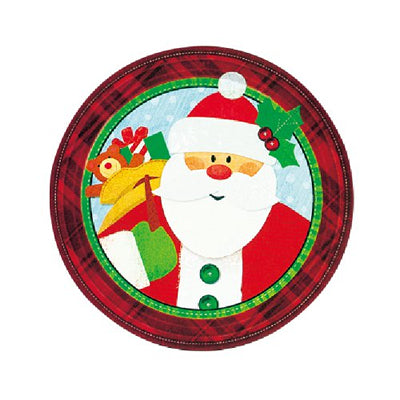 サンタ柄のお皿で素敵なクリスマスパーティを♪【OP紙プレート:クラフティサンタ】<セットに追加なら送料無料>