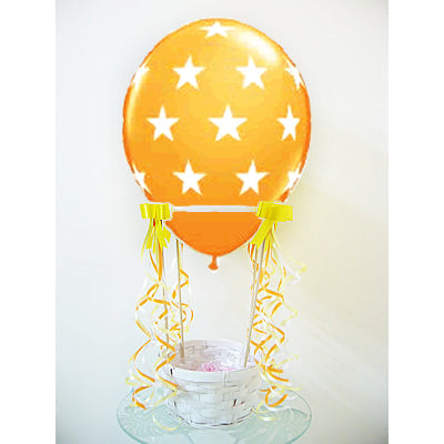 夢は大きくビッグスターに!気球にメッセージを添えてお祝いバルーン - 気球バルーンセット: ビッグスター  オレンジ<本州送料無料>