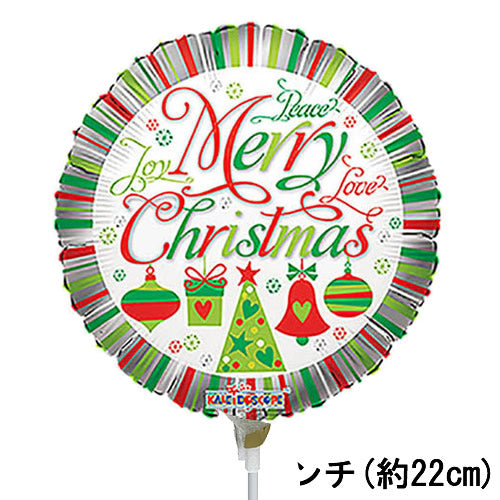 【選択用9インチバルーン】クリスマスピースアンドラブ　22cm★