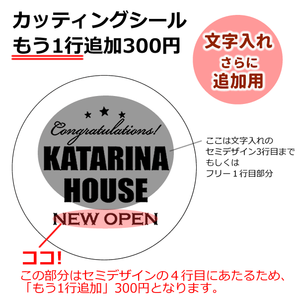 文字入れをもう1行追加したい!?そんな時に【カッティングシール:もう1行追加】 (※2行目以降)