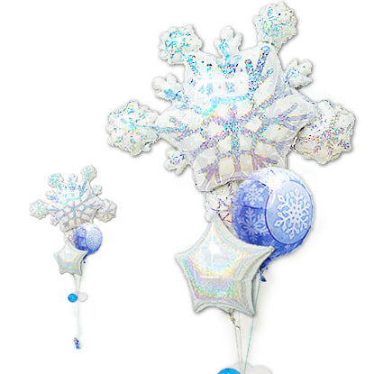 冬ならではキラキラ輝く雪の結晶がきれい - NMCLプリズムスノー☆ブリーズ3バルーンセット<補充用ヘリウムガス付・本州送料無料>