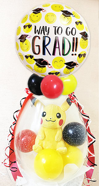 卒業 入学 ピカチュウ ポケモン プレゼント - ぬいぐるみバルーンラッピング【18インチ卒業祝グラッドハッピーフェイス】選べるポケットモン –  バルーン電報バルーンギフト総合専門店 ワックアップバルーンズ